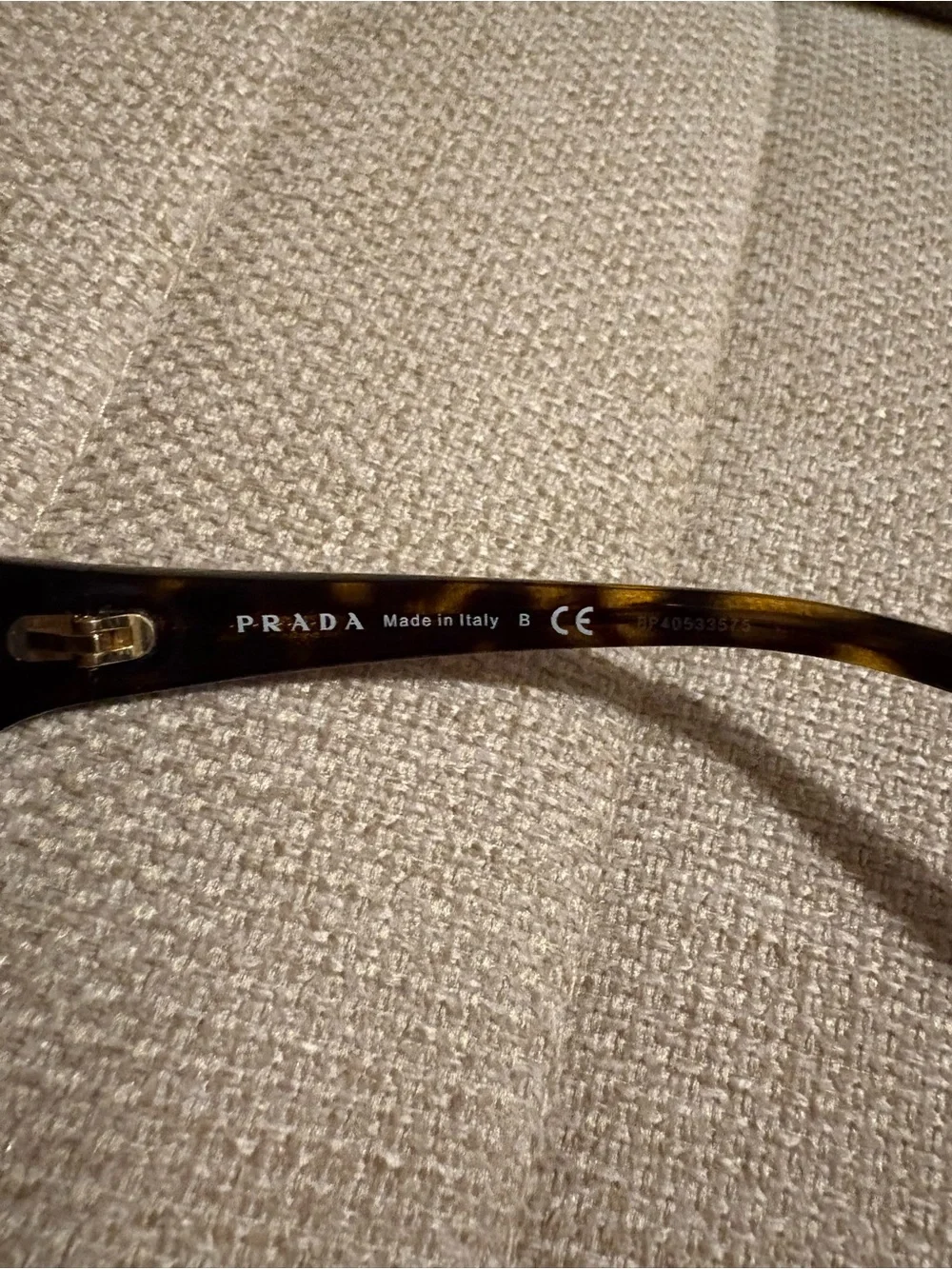 Prada Tortoiseshell Brown Oversized Sunglasses with Gold Bridge